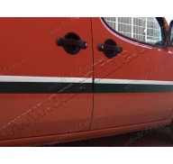 Молдинги дверей Fiat Doblo 04- 4шт, узкие , нерж (Omsaline)